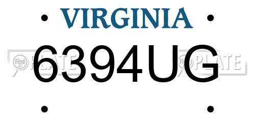 6394UG Virginia License Plate