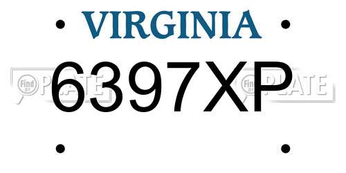 6397XP Virginia License Plate