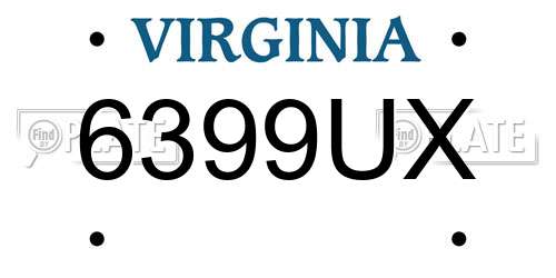 6399UX Virginia License Plate