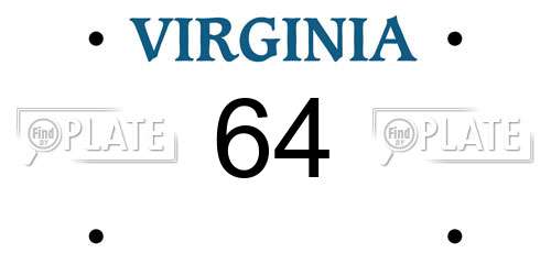 64 Virginia License Plate