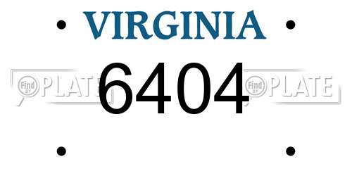6404 Virginia License Plate