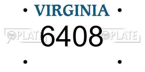 6408 Virginia License Plate