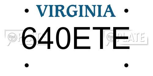 640ETE Virginia License Plate