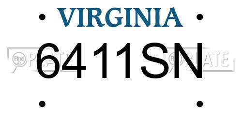 6411SN Virginia License Plate