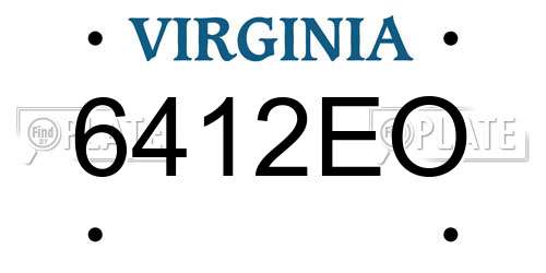 6412EO Virginia License Plate