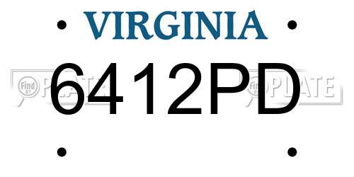 6412PD Virginia License Plate