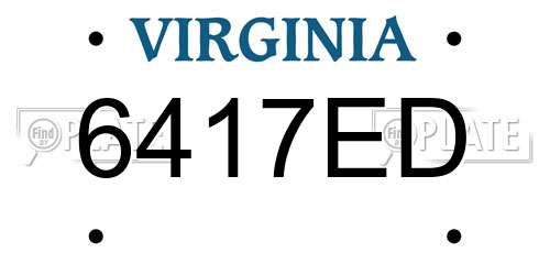 6417ED Virginia License Plate