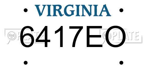 6417EO Virginia License Plate