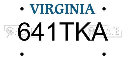 641TKA Virginia License Plate