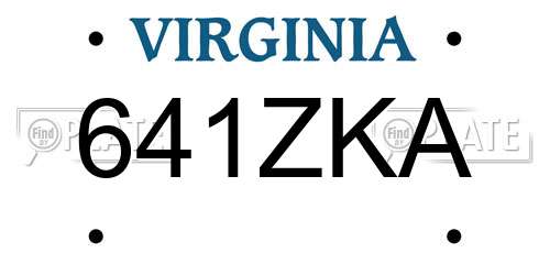 641ZKA Virginia License Plate