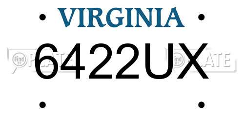 6422UX Virginia License Plate