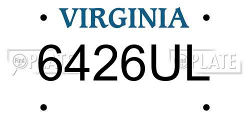 6426UL Virginia License Plate