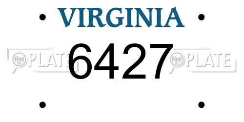 6427 Virginia License Plate