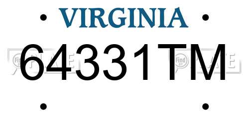 64331TM Virginia License Plate