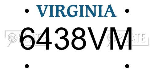 6438VM Virginia License Plate