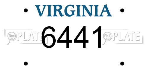 6441 Virginia License Plate