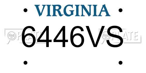 6446VS Virginia License Plate