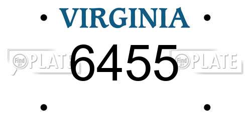 6455 Virginia License Plate