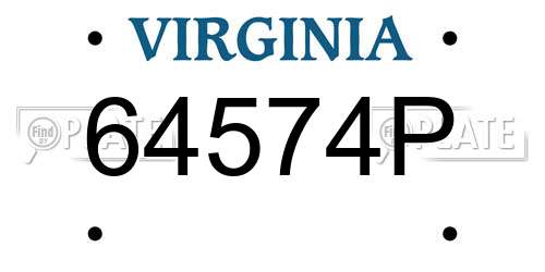 64574P Virginia License Plate
