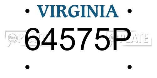 64575P Virginia License Plate