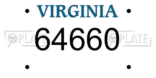 64660 Virginia License Plate