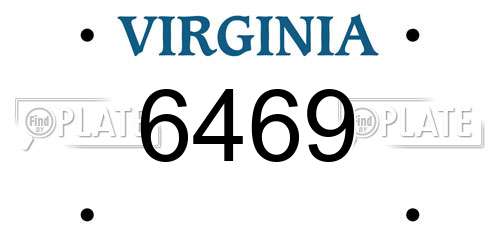 6469 Virginia License Plate