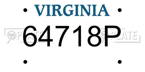 64718P Virginia License Plate