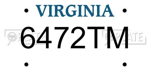 6472TM Virginia License Plate