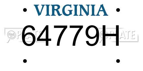 64779H Virginia License Plate