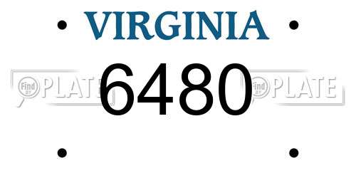 6480 Virginia License Plate
