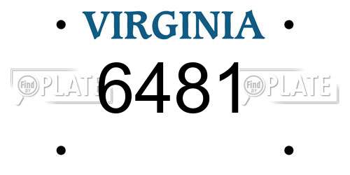 6481 Virginia License Plate
