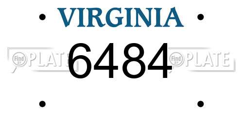 6484 Virginia License Plate