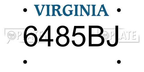 6485BJ Virginia License Plate
