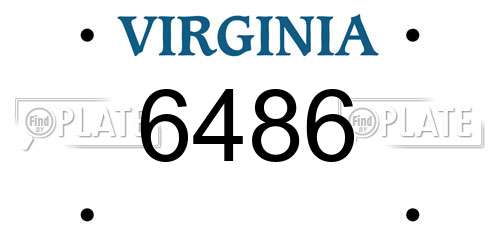 6486 Virginia License Plate