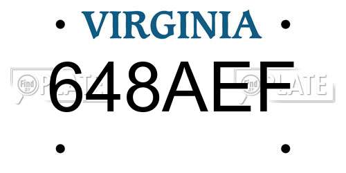 648AEF Virginia License Plate