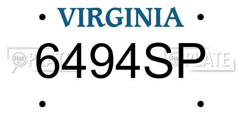 6494SP Virginia License Plate