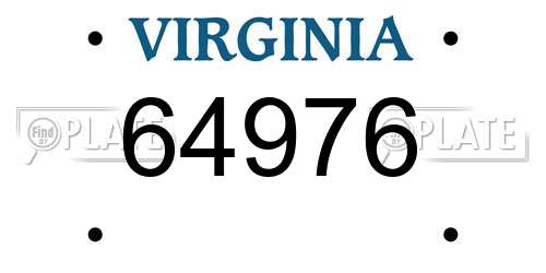 64976 Virginia License Plate
