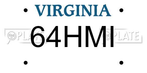 64HMI Virginia License Plate