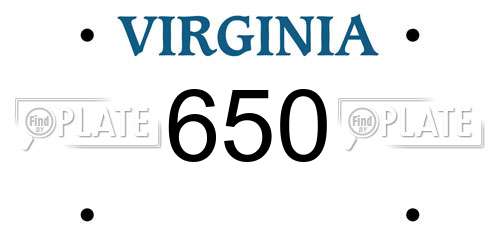 650 Virginia License Plate