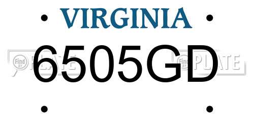 6505GD Virginia License Plate