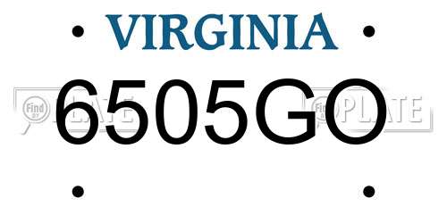 6505GO Virginia License Plate