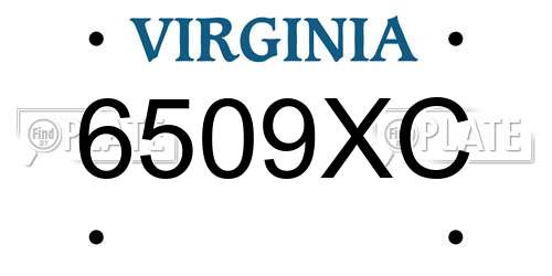 6509XC Virginia License Plate