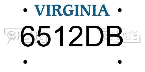 6512DB Virginia License Plate