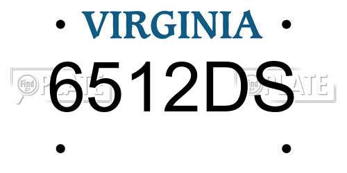 6512DS Virginia License Plate