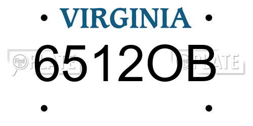 6512OB Virginia License Plate