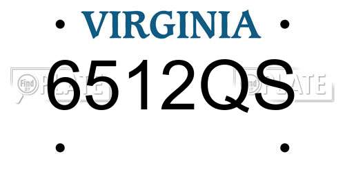 6512QS Virginia License Plate