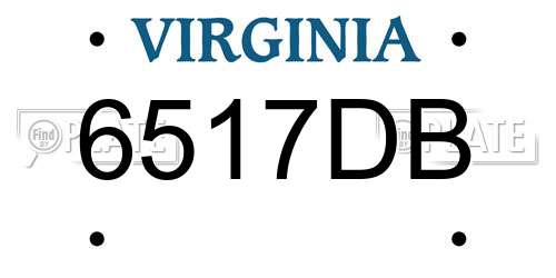 6517DB Virginia License Plate