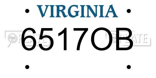 6517OB Virginia License Plate