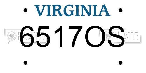 6517OS Virginia License Plate