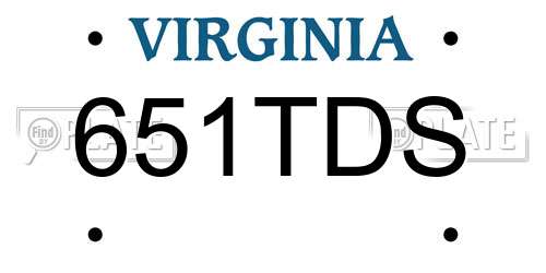 651TDS Virginia License Plate